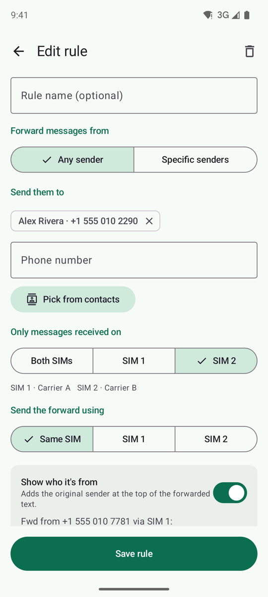 SIM selection